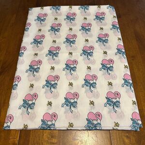 Vintage Goose and Heart Bows Flat Twin Sheet 90s Cotton Blend USA
